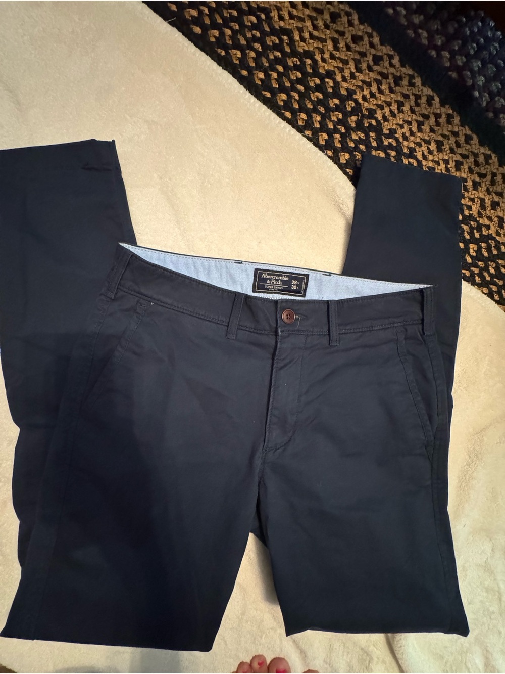 Abercrombie & Fitch Navy Blue Men's Chinos